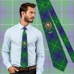 Oliphant Clan Wapen over Tartan Stropdas