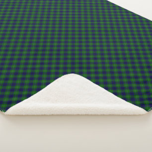 Oliphant tartan blue green plaid sherpa deken