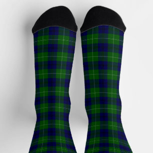 Oliphant tartan blue green plaid sokken