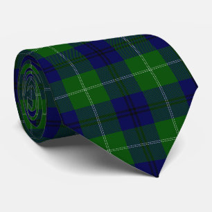 Oliphant tartan blue green plaid stropdas