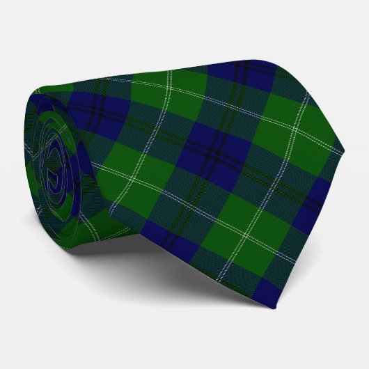 Oliphant tartan blue green plaid stropdas (Opgerold)