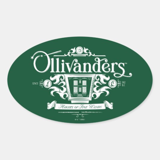 OLIVANDERS™ Makers van fijne toverstokken Ovale Sticker (Voorkant)