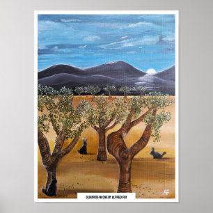 Olivar de Noche Schilderij van Alfred Fox Poster