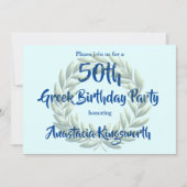 Olive 50e Grec Anniversaire Invitation (Devant)
