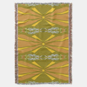 Olive Art Deco Gold Burst Deken (Voorkant Verticaal)