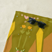 Olive Art Deco Gold Burst Strandlaken (In situ)