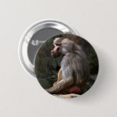Olive Baboon Ronde Button 5,7 Cm (Voorkant /achterkant)