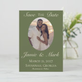 Olive & Beige Save the Date (Debout devant)