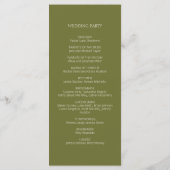 Olive & Blanc | Programme de mariage chic floral r (Dos)