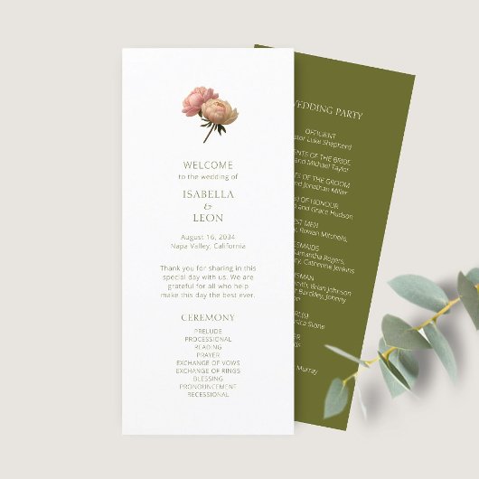 Olive & Blanc | Programme de mariage chic floral r