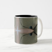 Olive Blue Brown uniek design Tweekleurige Koffiemok (Voorkant rechts)