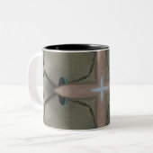 Olive Blue Brown uniek design Tweekleurige Koffiemok (Voorkant links)