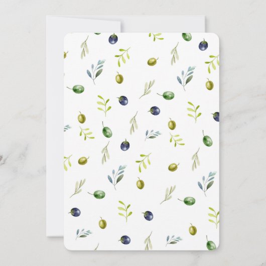 Olive Branch aquarelle enregistrer la carte de dat (Dos)