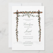 Olive Branch Arch Canopy Wedding Invitation Kaart (Voorkant)