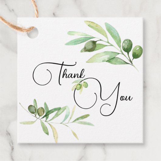 Olive branch Baby shower Dank u Bedankjes Labels (Voorkant)