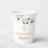 olive branch Baptism Papieren Bekers (Achterkant)
