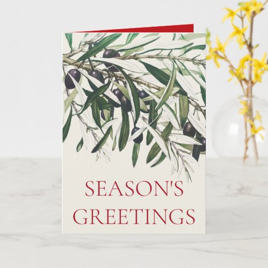 "OLIVE BRANCH" CHRISTMAS GREETING CARTE (Fleur jaune)