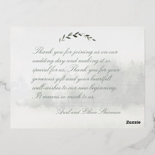 Olive Branch Chuppah Bos Bruiloft Dank u kaart (Achterkant)