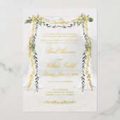 Olive Branch Chuppah Forest Wedding Gold Folie Uitnodiging (Voorkant)