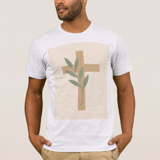 Olive Branch Cross Minimalistische Christelijke T- T-shirt