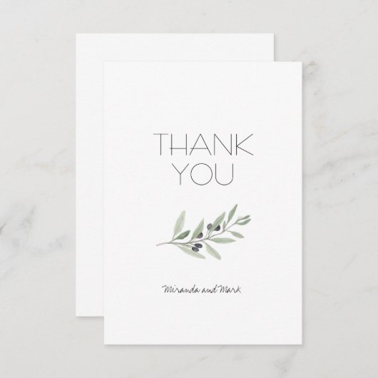 Olive Branch Dank u kaart (Voorkant / Achterkant)