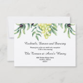 Olive Branch Grape Wedding Reception Kaart (Voorkant)