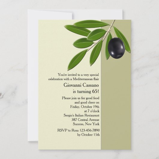 Olive Branch Invitation Kaart (Voorkant)