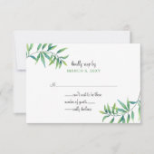 Olive Branch invitations de mariage botanique rsvp (Devant)