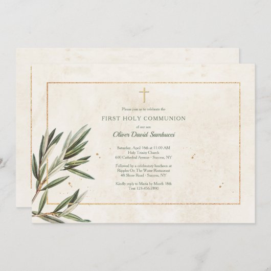 Olive Branch Invitations religieuses (Devant / Derrière)