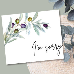 Olive Branch Je suis désolé Carte d'excuses