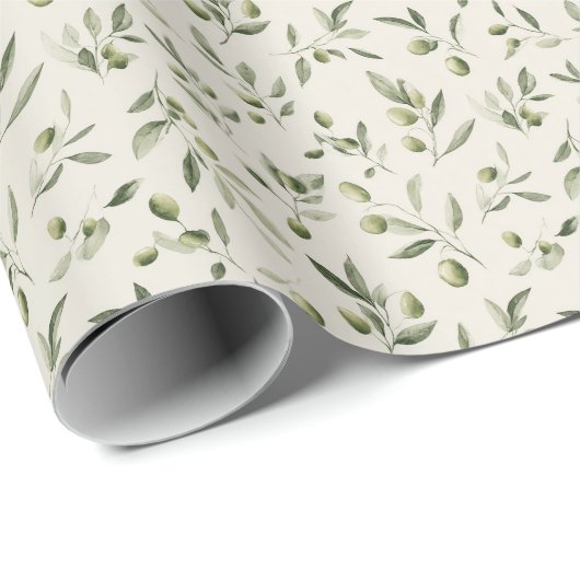 Olive Branch Mediterranean Pattern Cadeaupapier (Rol Hoek)
