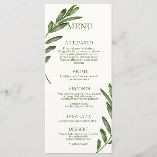 Olive Branch Menu (Voorkant)