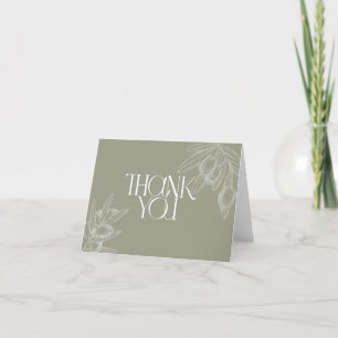 Olive Branch Minimal Opgevouwen Dank u kaart