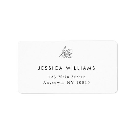 Olive Branch minimalistisch groot retour adres lab Etiket (Voorkant)