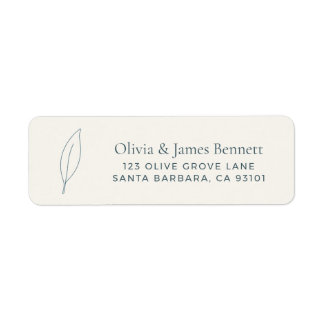 Olive Branch Minimalistische Huwelijksretouradres Etiket