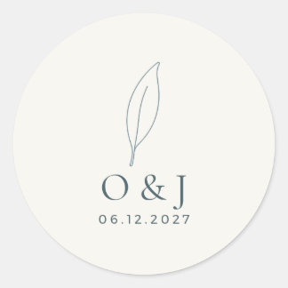 Olive Branch Minimalistische Trouw Envelopezegel Ronde Sticker