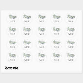 Olive Branch Monogram Bruiloft Envelop Seal Ronde Sticker (Vel)