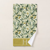 Olive Branch Monogram Initial Bad Handdoek (Handdoek)
