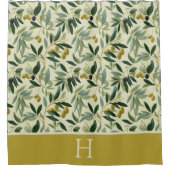 Olive Branch Monogram Initial Douchegordijn (Voorkant)