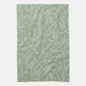 Olive Branch Pattern Sage Green Theedoek (Verticaal)
