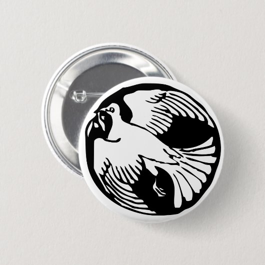 Olive Branch Peace Dove Button (Voorkant /achterkant)