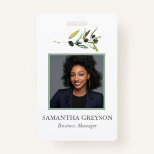 Olive Branch Photo Name Tag Badge