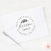 Olive Branch Round Return-adreslabel Ronde Sticker (Envelop)