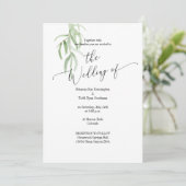 Olive Branch Sage Green Wedding Invitation Kaart (Staand voorkant)