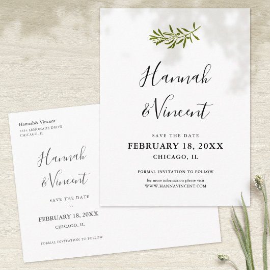 Olive Branch Save the Date Briefkaart
