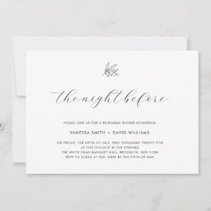 Olive Branch Script Rehearsal Dinner Invitation Kaart