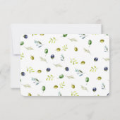 Olive Branch waterverf bruiloft dank u kaart (Achterkant)