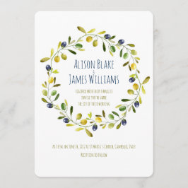 Olive Branch waterverf bruiloft uitnodigingskaart Kaart