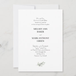 Olive Branch Wedding Invitation Kaart