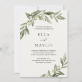 Olive Branch Wedding Invitation | Mediterranean (Devant)